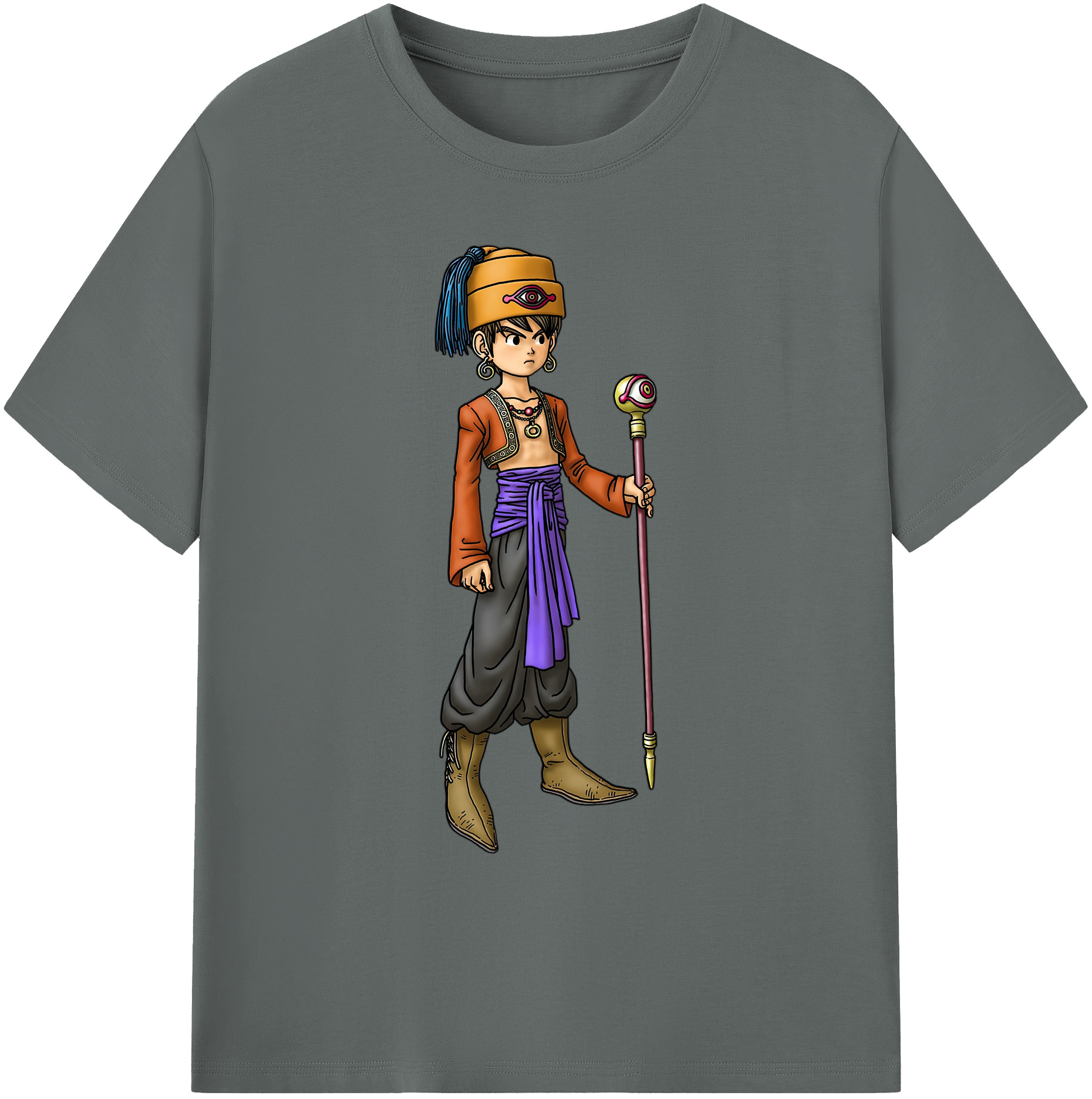 （画像用） ドラゴンクエスト Doragon Kuesuto Dragon Quest 綿100％ メンズ半袖Tシャツ｜肌触りやわらか＆通気性